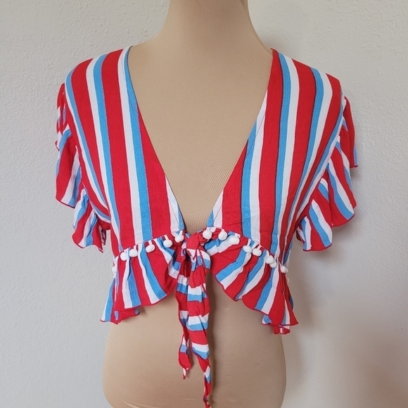 Lovers & Friends Ride the Waves Red Striped Top - Picture 2 of 5